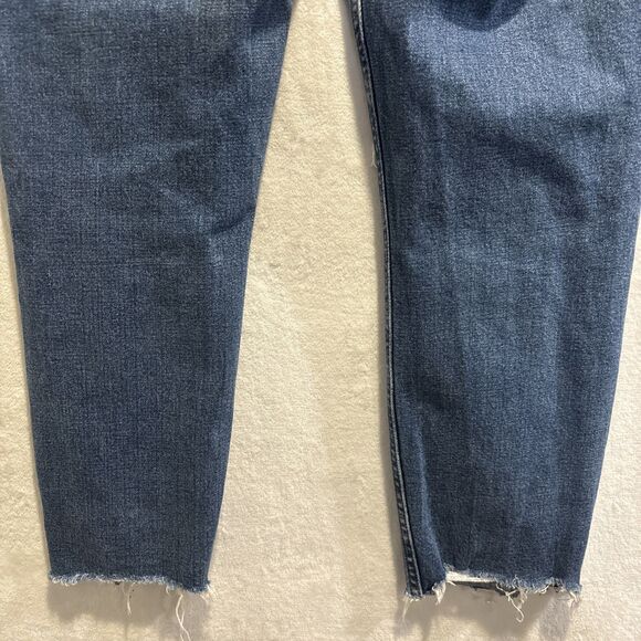 Abercrombie & Fitch The Mom High Rise Jeans Distressed Blue Denim Size 8 Stretch - Picture 10 of 12